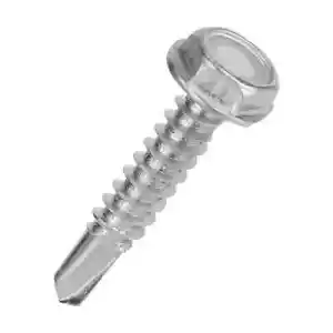 #14-14 x 4" (5/16") Hex Washer Head Self Drilling Zinc Screws 450/Cs. - Picture 1 of 2