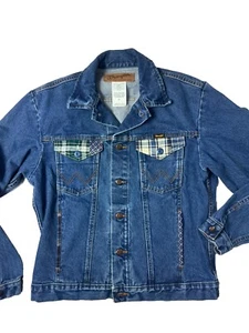Wrangler Vintage Denim Mixed Media Western Jean Jacket 74145 PW M-159 Sz M - Picture 1 of 11