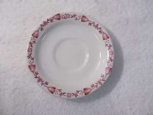 Vintage Shenango China White & Burgundy Vine 5 1/4" Porcelain Cup Saucer - Picture 1 of 3