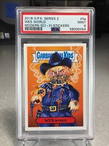 2018 Garbage Pail Kids Modern Sci-Fi Stickers Wes World #5a - PSA 9 - POP 1 - Picture 1 of 2