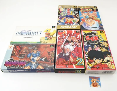 Lot 6 Nintendo Super Famicom SFC FF 5 Castlevania Ackman 2 w/Box Set SNES Japan - Image 1 of 4
