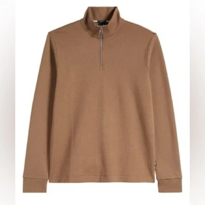 NWT Hugo Boss Tenore Quarter Zip Cotton Knit Pullover - size small - Image 1 of 4