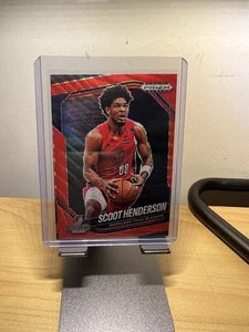 Scoot Henderson 2024-25 Prizm Negro #13 Rojo Hyper Color Match - Imagen 1 de 2