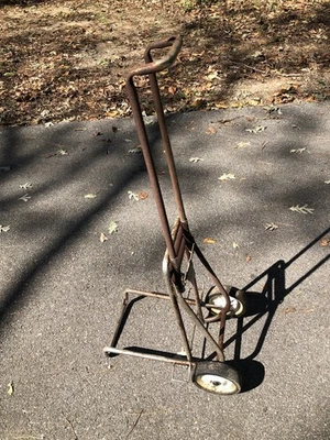 Vtg Travel Caddy Luggage Shopping Cart Fold Up Metal 2 Wheels Rustic *as Is - Image 1 of 4