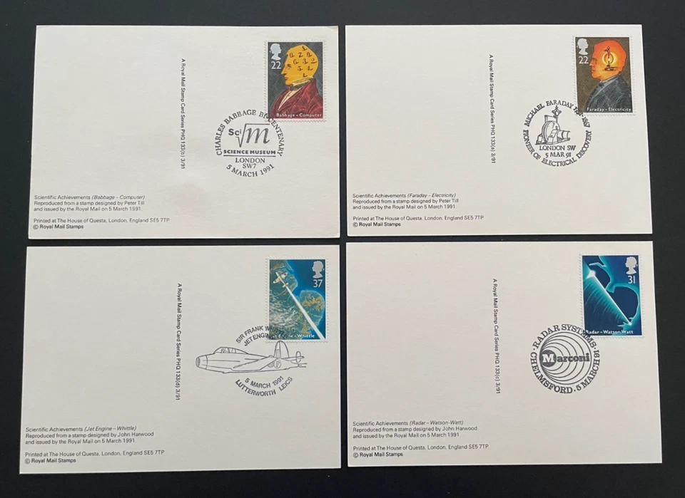 Tarjetas PHQ Scientific Achievements 1991. FDI Trasero con SHS (todos diferentes) Foto 1 de 1