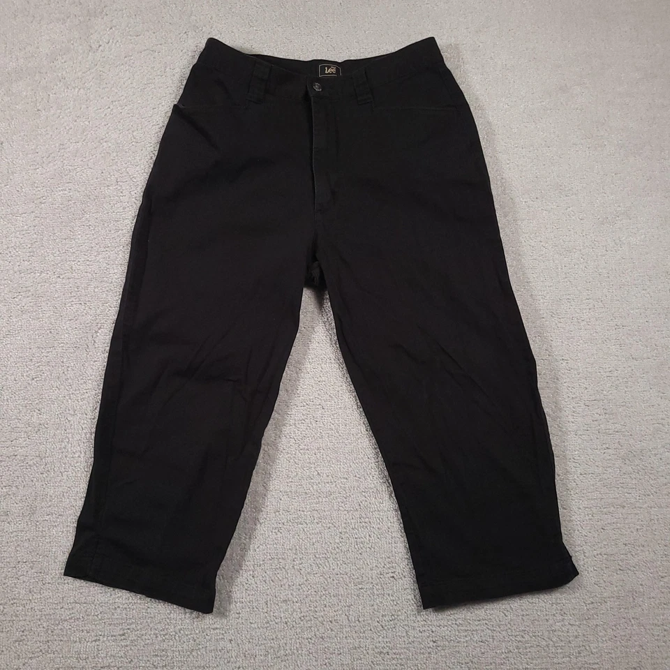 Lee Pants Womens 8 Medium Black Casual Stretch Cropped Capri Spandex Comfort - Image 1 of 4