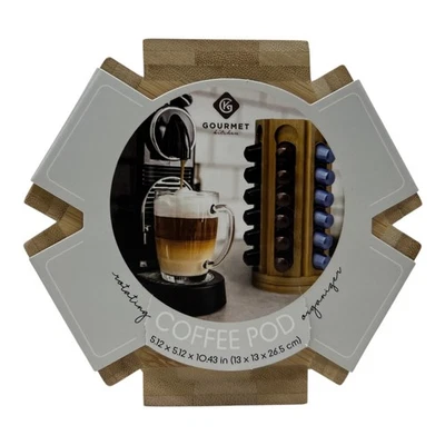 Cocina Gourmet Madera Bambú Giratorio Café Organizador Original Cápsula Nespresso Foto 1 de 4