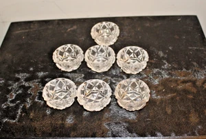 Set 7 cantine di sale vintage Central Glass Korea design cubista vetro trasparente - Foto 1 di 5