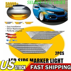 For 2016-21 HONDA CIVIC Front Fender Side Marker Light RH LH White&Amber 1~10X - Picture 1 of 16