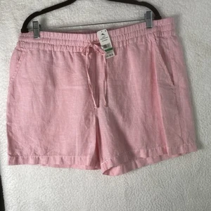 Tommy Bahama Palmbray hoch geschnittene leichte Leinenshorts Large Bikini weiß - Bild 1 von 14