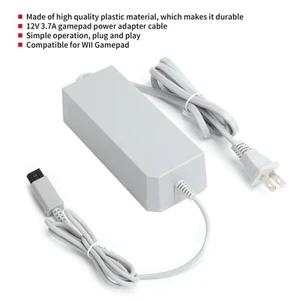 Gamepad 12V 3.7A Power Adapter Game Controller Charger Cord For WII US Plug 1 CB - Afbeelding 1 van 16