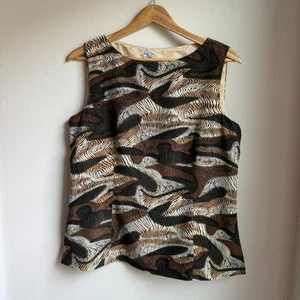 Jacobson’s Petite Vintage 90s Silk Animal Print Top 12P - Bild 1 von 7