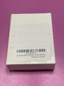G-Cord 8-Pin 5-Pack Short Charging Cords White ~8 Inch NEW - Picture 1 of 3