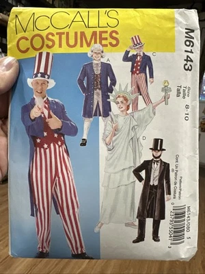 McCALLS M6143 costume pattern Child 8-10 Uncle Sam Colonial Lincoln Liberty - Image 1 of 2