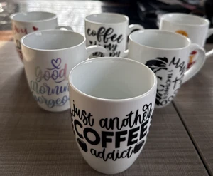 Amuse Professional Grade Coffee Mug Tea Cup 12oz Subl Decorated Lot of 6 All NEW - Picture 1 of 8