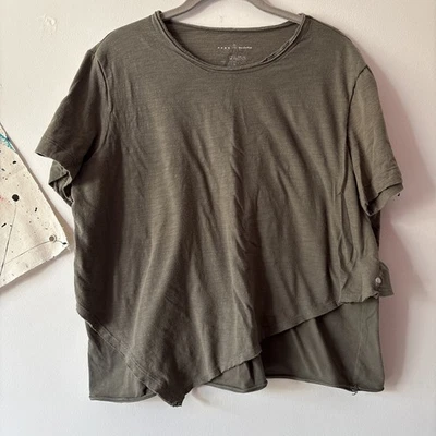 Женская НЕОНОВАЯ БУДДА оливковый зеленый мягкий короткий рукав хлопок Funky рубашка размер XL - Изображение 1 из 4