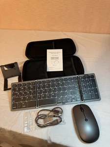 Foldable Bluetooth Keyboard & Mouse Set – Wireless Travel Combo for Laptop/Table - Picture 1 of 16