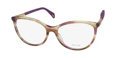NEW POLICE VPLA07 JOLIE 3 EYEGLASSES ITALY FULL-RIM 09G2 BROWN CAT EYE 55-16-135 - Image 1 of 4