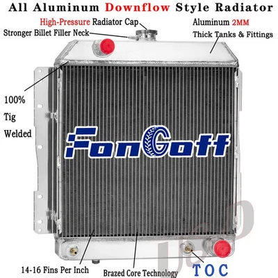 3 Row Aluminum Radiator Fit 1958 Chevrolet Impala Bel Air Biscayne 4.6L V8 Gas Foto 1 de 4