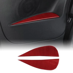 Rear Armrest sticker Real Red Carbon Fiber For Fiat 500 08-24 Abarth 595 12-24 - Picture 1 of 9