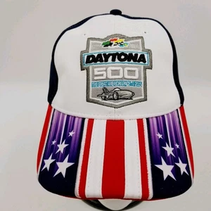NUEVA Gorra Daytona 500 57 Feb 22 2015 Bandera EE. UU. NASCAR Patriótica Roja Blanca Azul - Imagen 1 de 15