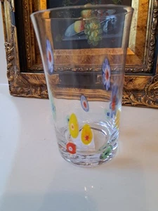 NWT Vintage Leonardo Millefiori Glass Tumbler Highball Murano Style 5-5/8"H - Picture 1 of 7