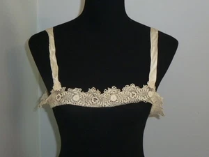 Antigua Blusa Camisola, Vestido YOKE Irlandés Crochet Encaje Eduardiano Corsé Cubierta - Imagen 1 de 9