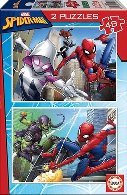 Educa - Puzzle di cartone con 48 pezzi per bambini | Spider-Man. Set di 2 p 6fTF - Immagine 1 di 4