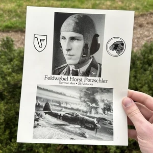 Post WWII WW2 German Luftwaffe Ace Feldwebel Horst Petzschler signed Photo - Bild 1 von 3