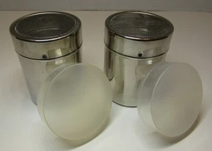 2 *Farberware* Stainless Steel Shakers w/ Lids - Powdered Sugar - Spices - Etc. - Picture 1 of 18