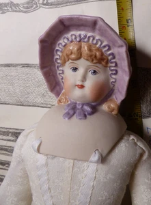 Artists Bisque Parian Seeley Emma Clear Bonnet Head DOLL #637 Lavender Lady EUC - Picture 1 of 9