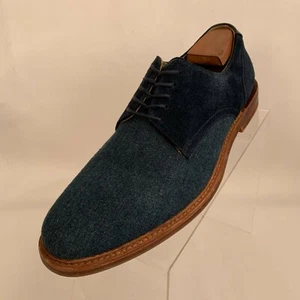 Aldo Derby Blue Denim Leather Suede Trim Round Toe Lace Up Shoes Size 10.5 - Picture 1 of 11