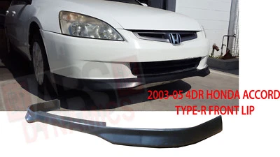 Type R Style Front Lip for 03-05 Honda Accord Sedan Unpainted Polyproplyene Foto 1 de 2