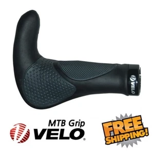 VELO MTB Bike Handlebar Grips 138mm with Bar Ends- Black x Grey - Picture 1 of 3