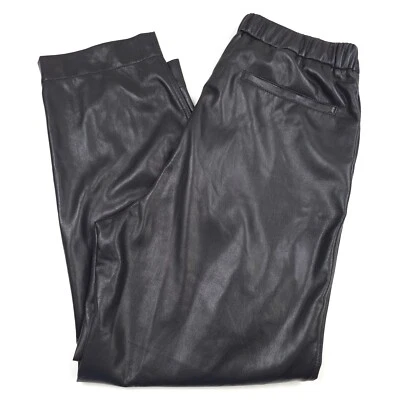 Calça masculina de cordão de couro sintético preta brilhante Nanushka Jain US$ 575 tamanho médio - Imagem 1 de 4