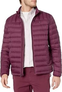 NWT Tommy Hilfiger Mens Packable Down Puffer Jacket Size 2XT Merlot $185 J085