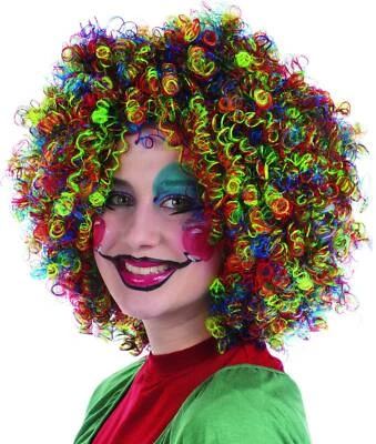 MOTTOLAND Ringellocken Perücke bunte Perücke multicolor Lockenperücke Karneval Fasching