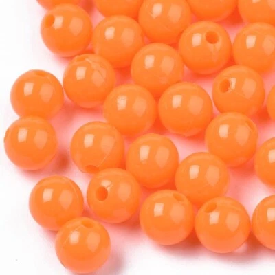 Cuentas redondas naranja opaco 6 mm 200 piezas EE. UU. para artesanías señuelos de pesca joyería 1523 Foto 1 de 4