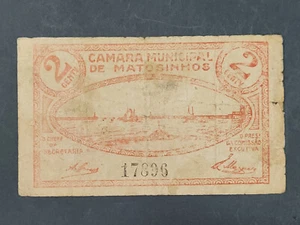 PORTUGAL EMERGENCY PAPER MONEY CAMARA MUNICIPAL DE MATOSINHOS 2 CENTAVOS Notgeld - Picture 1 of 4