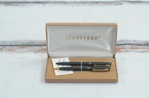 Vintage .  Neu im Karton Stratford Schreibtisch Kugelschreiber & Druckbleistift Set im Original Etui - Bild 1 von 5