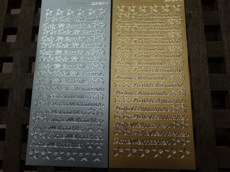 Konturensticker - Sticker für Kartengestaltung - Frohe Weihnachten und Sterne - Bild 1 von 1