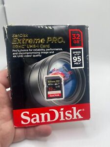 SanDisk 32GB 32G Extreme PRO SD SDHC SDXC Card 95MB/s Class 10 UHS-1 U3 OPEN BOX