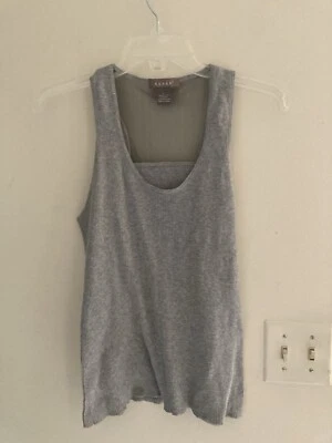 DE COLECCIÓN Kenar Gris Acanalado 100% Algodón Tanque Malla Espalda Grande Foto 1 de 4
