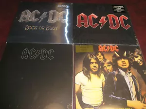 AC/DC VERIFIED BACK IN BLACK HIGHWAY BLACK ICE 2 LP + ROCK OR BUST 5 180G LP'S - Picture 1 of 1
