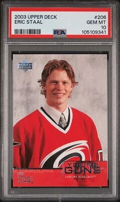 2003 Upper Deck Young Guns Eric Staal #206 PSA 10 #9341 - Image 1 of 2