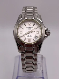 Tissot PR 100 Quartz Women’s Watch 6 1/2” Silver Tone P 630/730 New Battery - Picture 1 of 15