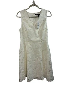 NWT White House Black Market Lace Shift Dress 6 Ecru 570199158 Graduation Bridal - Picture 1 of 4