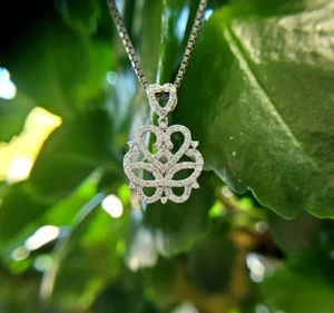 Halskette mit Anhänger 14 kt Weißgold & 0,32 kt Diamant (160-00037) * Kette nicht enthalten - Bild 1 von 3