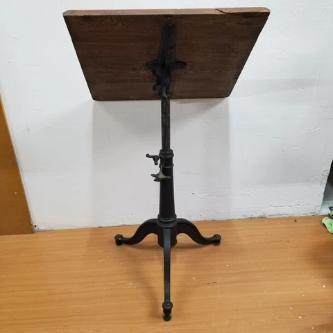 Antique Cast Iron Drafting Table Industrial Base Pedestal Artist Studio Double Cover