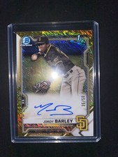 2021 Bowman Chrome Prospect HTA Gold Shimmer Refractor 35/50 Jordy Barley Auto